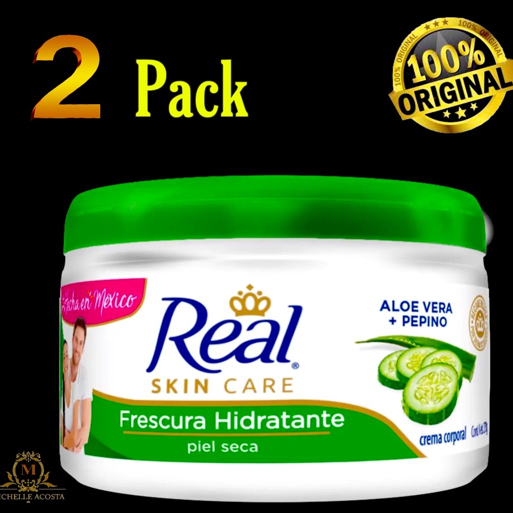 Crema Real Skin Care, Frescura Hidratante Aloe Vera + Cucumber 220g each 2 Pack